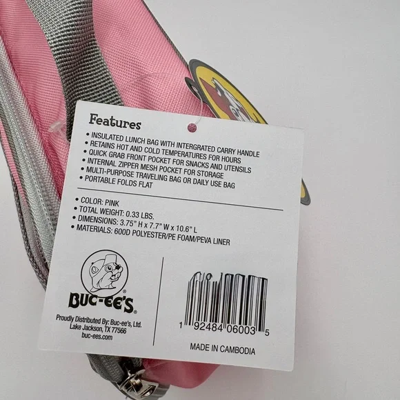 BUCEE’S‎Pink Insulated Lunch Box Lunch Tote NWT